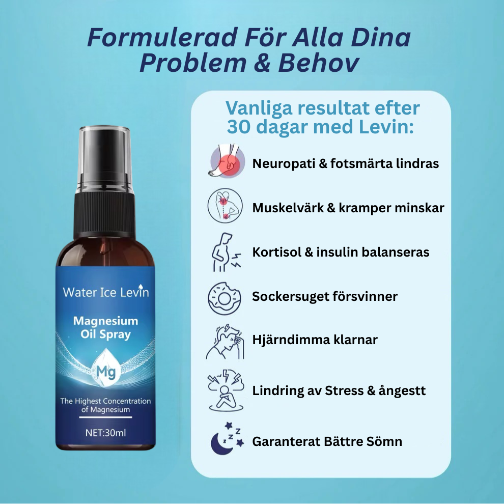 Levin Magnesiumspray – en spray för djupare sömn och mindre stress